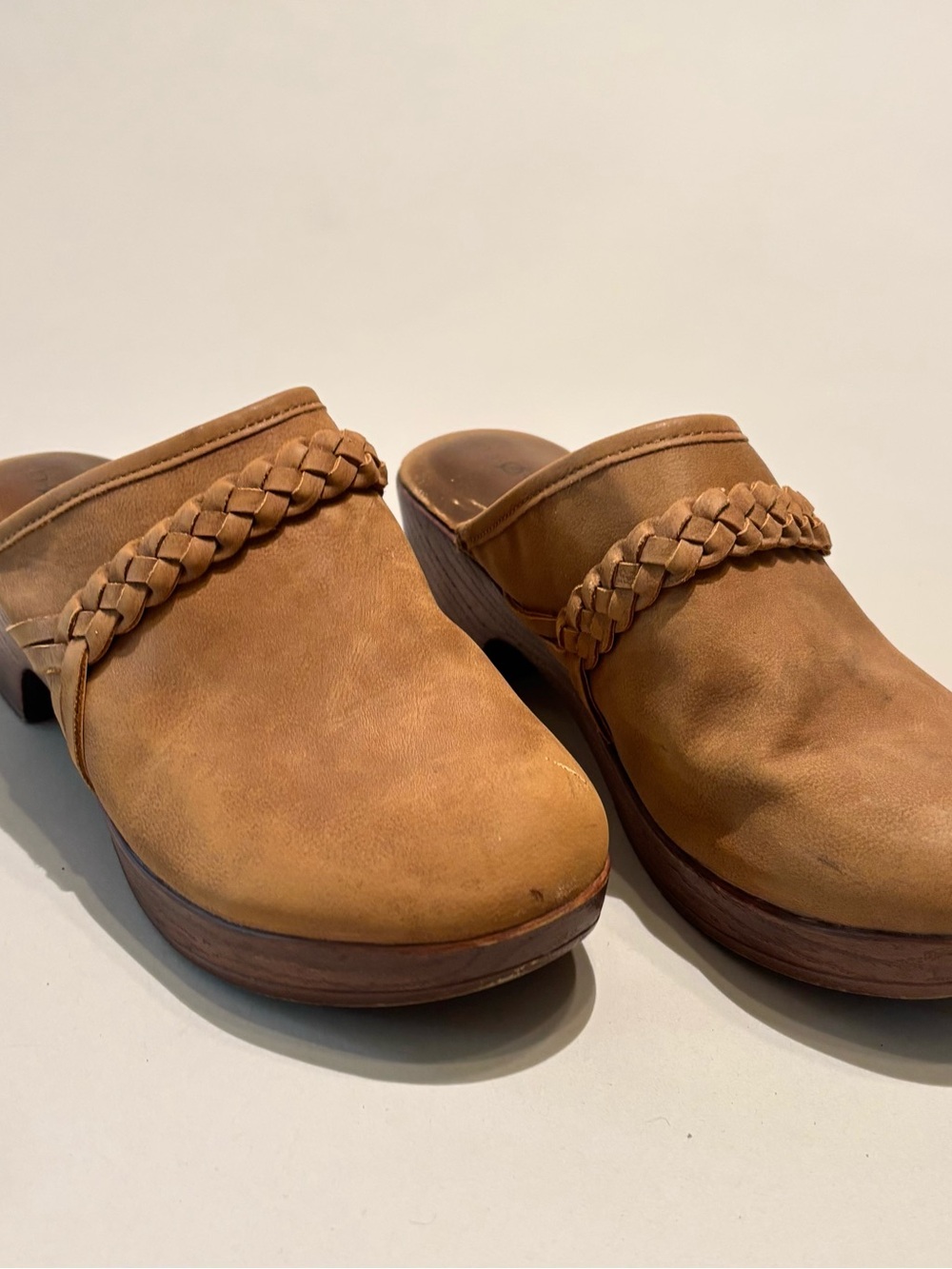 boc Tan Braided-Trim Clog Mules